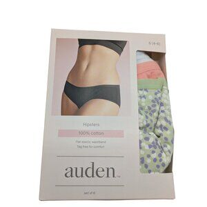 Auden Women’s Small Hipsters Underwear 100% Cotton Assorted S 4-6 6 Pack